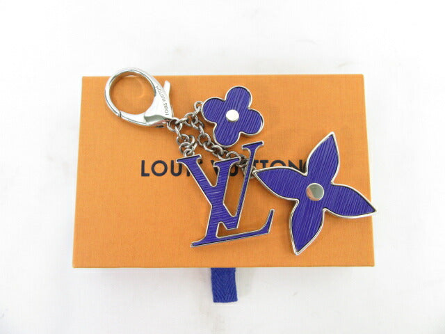 LOUIS VUITTON/ルイヴィトン ビジューサックフルールドゥエピ 中古 チャーム キーホルダー ブルー パープル モノグラム ロゴ