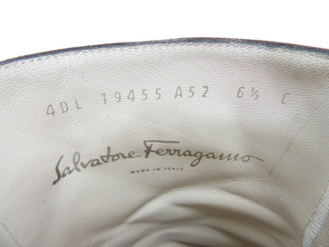 Salatore Ferragamo/サルヴァトーレフェラガモ ガンチーニ スウェードハーフブーツ 約23.5cm 中古 レディース ブラウン 茶 靴 ヒール 6.5 ブランド
