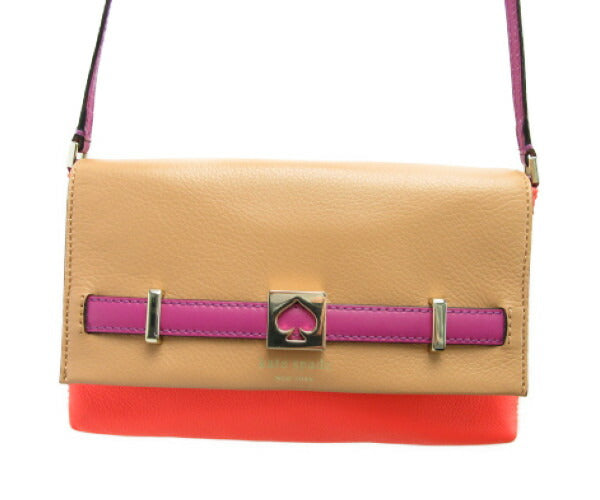 Kate spade/ケイトスペード レザーショルダーバッグ 中古 鞄 ブランド レディース オレンジ ブラウン WKRU2449