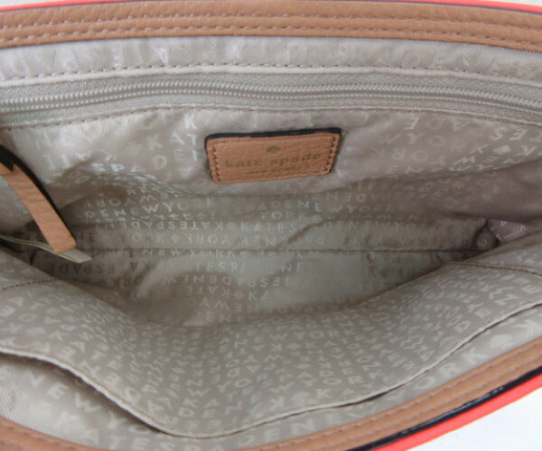 Kate spade/ケイトスペード レザーショルダーバッグ 中古 鞄 ブランド レディース オレンジ ブラウン WKRU2449