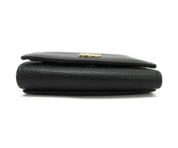 GUCCI マーモント レザーWホック財布 中古 グッチ レディース 474746 2091 ブラック コンパクト