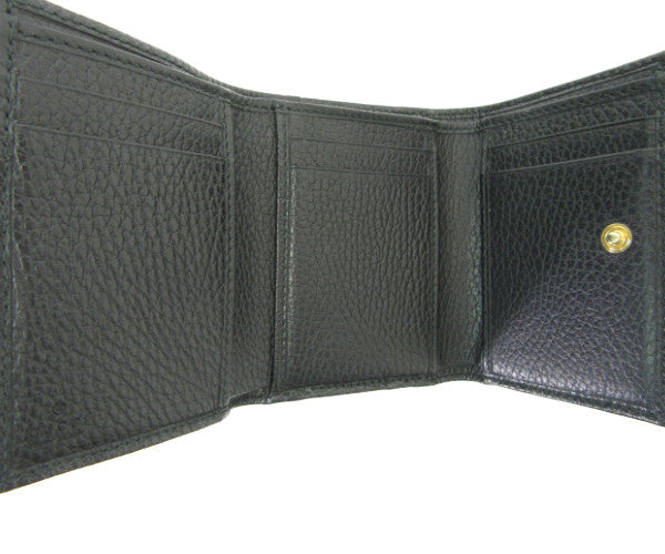 GUCCI マーモント レザーWホック財布 中古 グッチ レディース 474746 2091 ブラック コンパクト