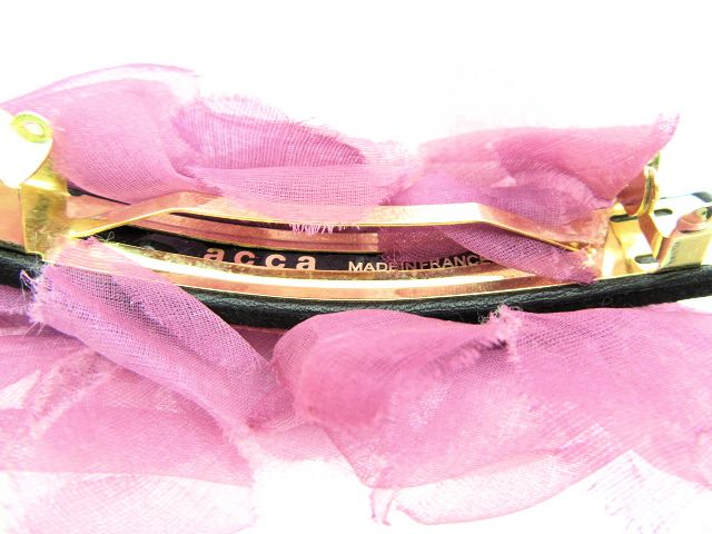 acca/アッカ フラワーバレッタ 中古 ヘアアクセサリー 髪飾り レディース パープル 花 リボン ライン