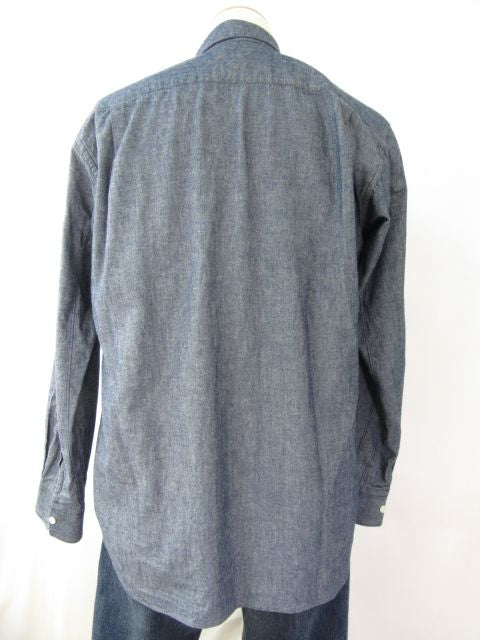 COMME des GARCONS SHIRT/コムデギャルソン シャツ コットン100%長袖シャツ Sサイズ 中古 綿 デニム風 メンズ ブルー グレー ブランド 服 毛 ウール