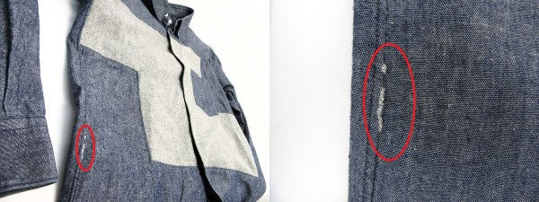 COMME des GARCONS SHIRT/コムデギャルソン シャツ コットン100%長袖シャツ Sサイズ 中古 綿 デニム風 メンズ ブルー グレー ブランド 服 毛 ウール