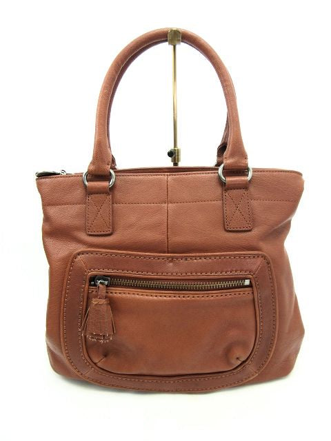 TOMMY HILFIGER/トミーヒルフィガー レザー2WAYバッグ 中古 ショルダー ハンド ブラウン フリンジ 茶 レディース 鞄