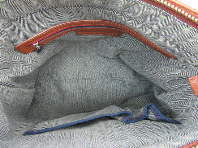 TOMMY HILFIGER/トミーヒルフィガー レザー2WAYバッグ 中古 ショルダー ハンド ブラウン フリンジ 茶 レディース 鞄