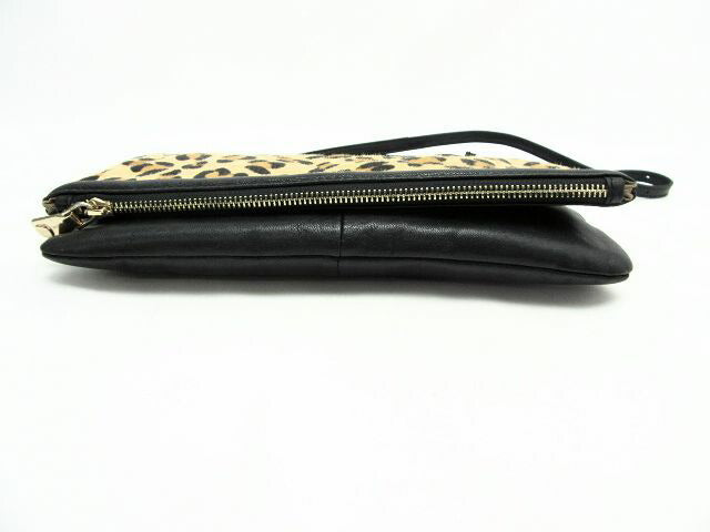 CHARUER/シャルエ レザー&ハラコ3WAYバッグ 中古 ショルダー クラッチ ハンド 鞄 レディース ヒョウ レオパード