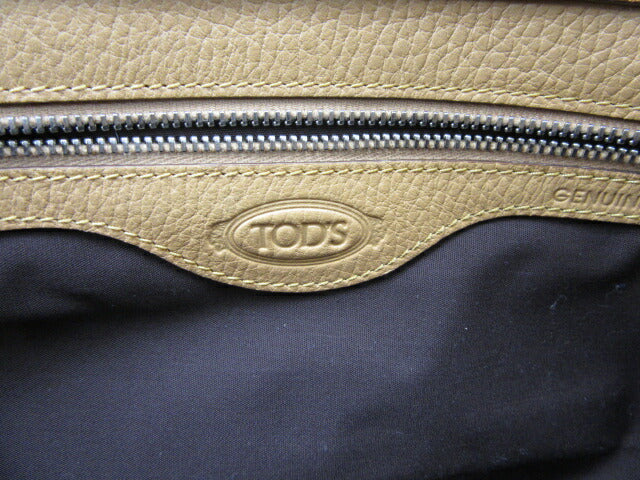 TOD’S/トッズ レザーハンドバッグ 中古 鞄 レディース 本革 キャメル ベルト