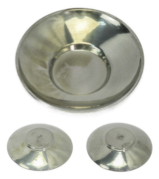 静寿居蔵苑造 純錫圓式茶托 10客 中古 鈍く輝く錫製茶托の10客セット☆