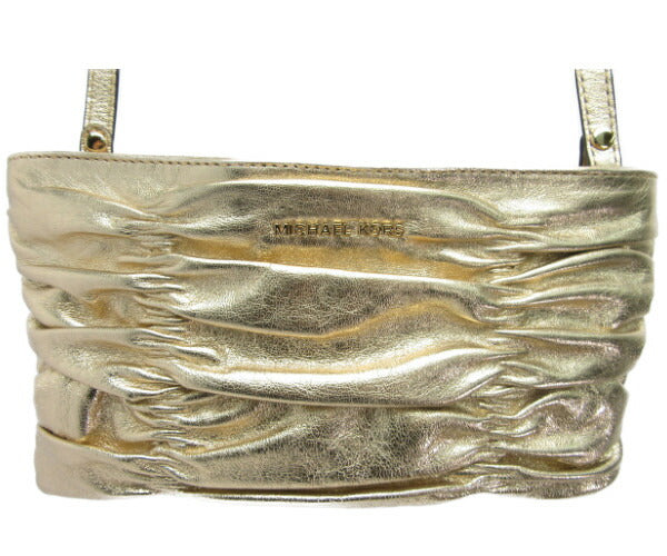 MICHAEL KORS/マイケルコース カード入れ付き ミニ ショルダーバッグ 中古 32H5MWEC3M ゴールド レディース 肩掛け ポシェット