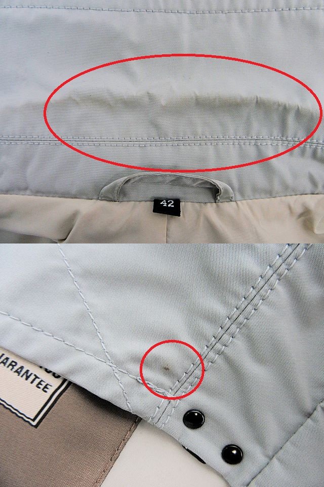 SEALUP/シーラップ トレンチコート 42 中古 スプリング グレー レディース ポリエステル レザー