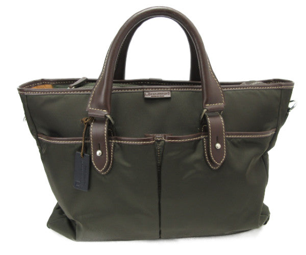 STEFANOMANO/ステファノマーノ ブリーフケース 中古 トート バッグ カーキ ナイロン メンズ