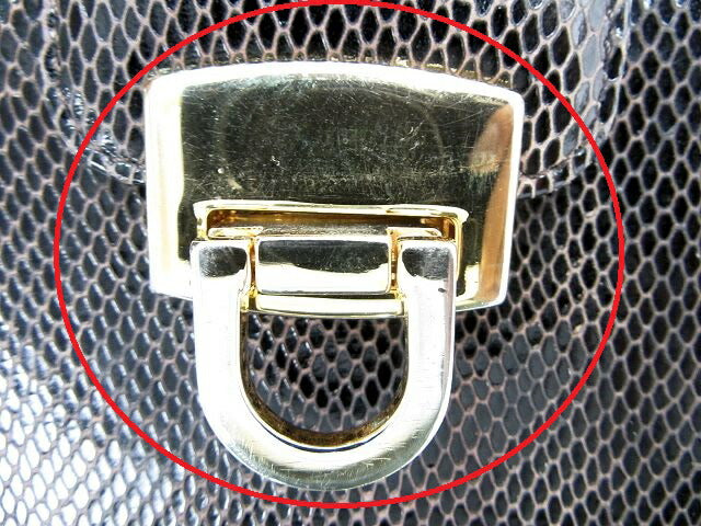 香鳥屋/カトリヤ レザー ハンドバッグ 中古 パイソン ブラウン レディース