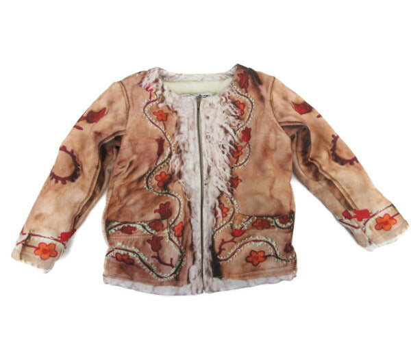 未使用品 TATA BABY/タタベイビー 裏起毛 ブルゾン 90 中古 コットン ポリエステル プリント 総柄 キッズ