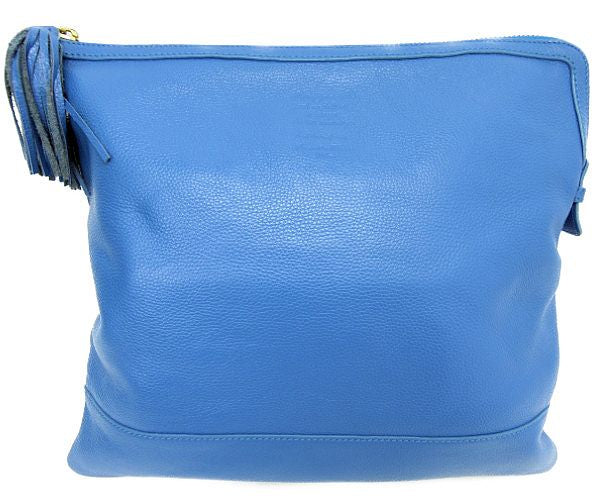 Samantha Thavasa Deluxe/サマンサタバサ デラックス タッセル付 クラッチバッグ 中古 レザー ブルー レディース 鞄 青