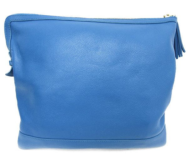 Samantha Thavasa Deluxe/サマンサタバサ デラックス タッセル付 クラッチバッグ 中古 レザー ブルー レディース 鞄 青