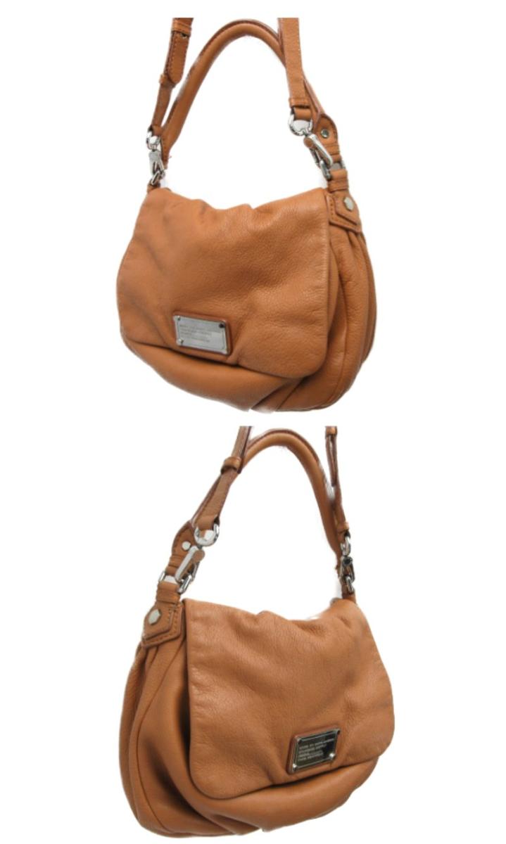 MARC BY MARC JACOBS/マーク バイ マークジェイコブス レザー 2WAY ショルダーバッグ 中古 セミショルダー ブラウン 茶 牛革 鞄 レディース