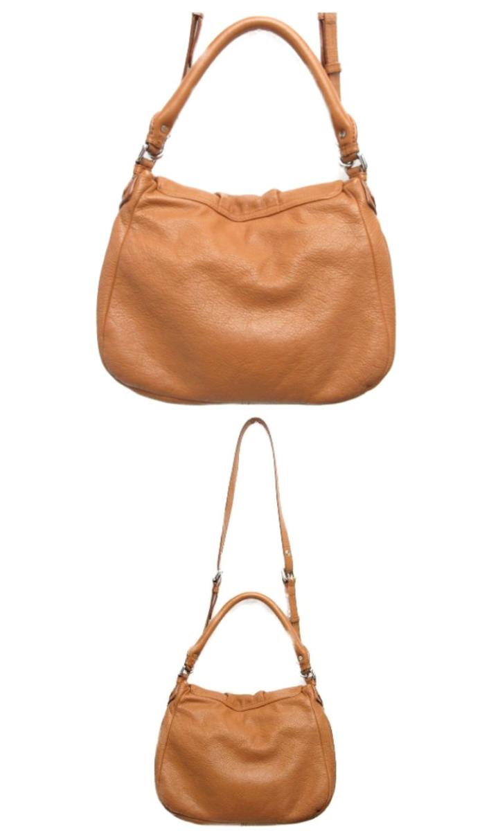MARC BY MARC JACOBS/マーク バイ マークジェイコブス レザー 2WAY ショルダーバッグ 中古 セミショルダー ブラウン 茶 牛革 鞄 レディース