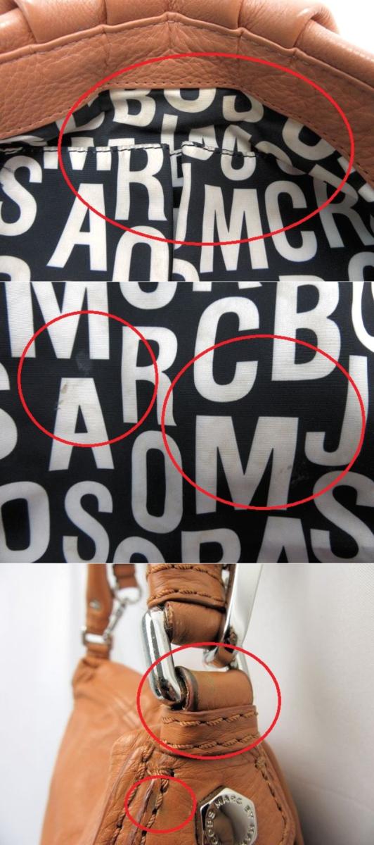 MARC BY MARC JACOBS/マーク バイ マークジェイコブス レザー 2WAY ショルダーバッグ 中古 セミショルダー ブラウン 茶 牛革 鞄 レディース