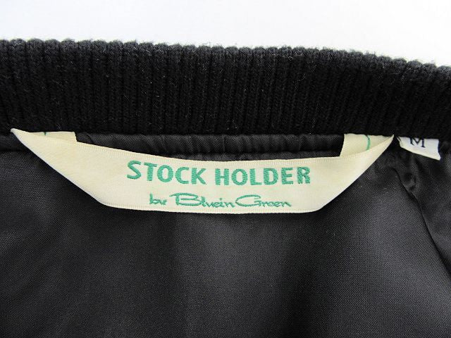 STOCK HOLDER by Blue in Green/ストックホルダー バイ ブルーイングリーン ジップアップ MA-1 Mサイズ 中古 メンズ ミリタリー ブラック ポリエステル 黒