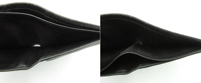 BALLY/バリー レザー 二つ折り財布 中古 ブラック 黒 ウォレット 本革 総柄