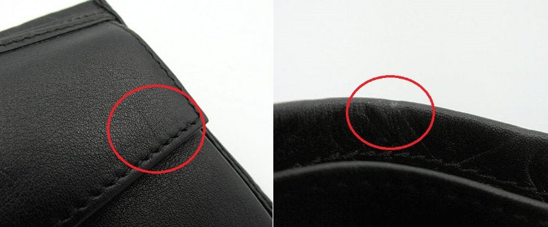 BALLY/バリー レザー 二つ折り財布 中古 ブラック 黒 ウォレット 本革 総柄
