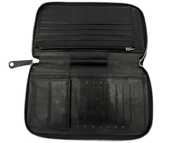 The Warmthcrafts Manufacture/ジ ウォームスクラフツ マニュファクチャー レザー ラウンドファスナー 長財布 中古 ブラック 黒 本革 ウォレット
