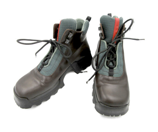 PRADA SPORT ワークブーツ (約24.5cm)中古 プラダスポーツ 茶色 緑 オレンジ ブラック 37 1/2 靴