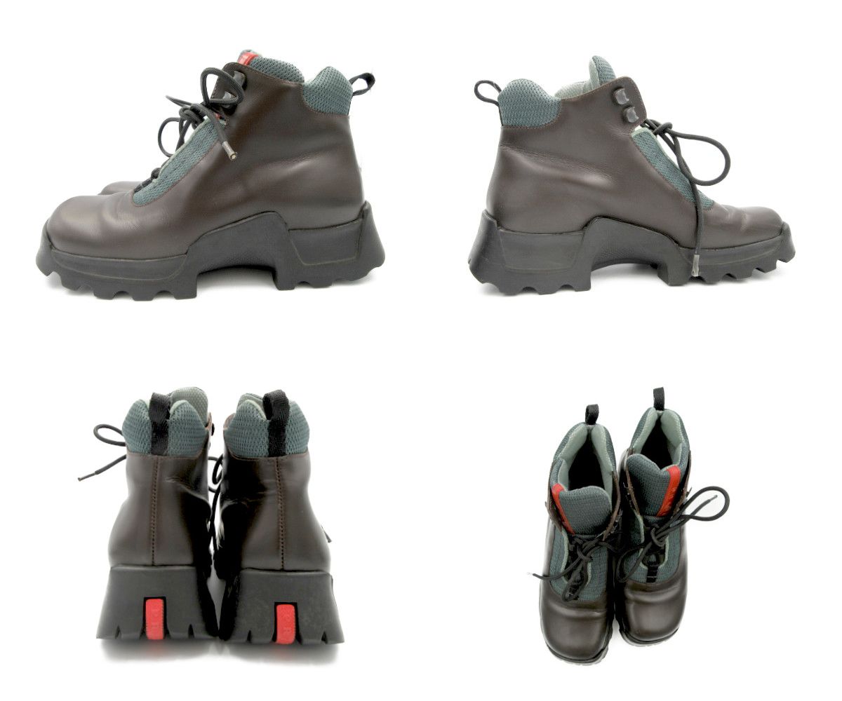 PRADA SPORT ワークブーツ (約24.5cm)中古 プラダスポーツ 茶色 緑 オレンジ ブラック 37 1/2 靴