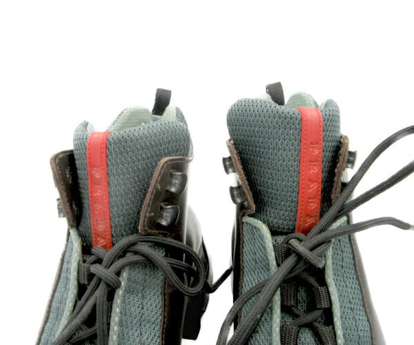 PRADA SPORT ワークブーツ (約24.5cm)中古 プラダスポーツ 茶色 緑 オレンジ ブラック 37 1/2 靴