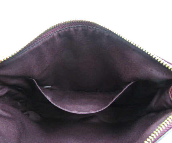 COACH 2WAY バッグ レザー チャーム付 F56126 中古 コーチ メタリック ボルドー ゴールド レディース ショルダー