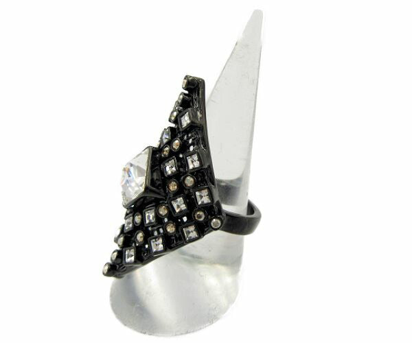 SWAROVSKI/スワロフスキー Sienna リング 約18号 中古 ダイヤ 指輪 58号 アクセサリー レディース ブラック 黒