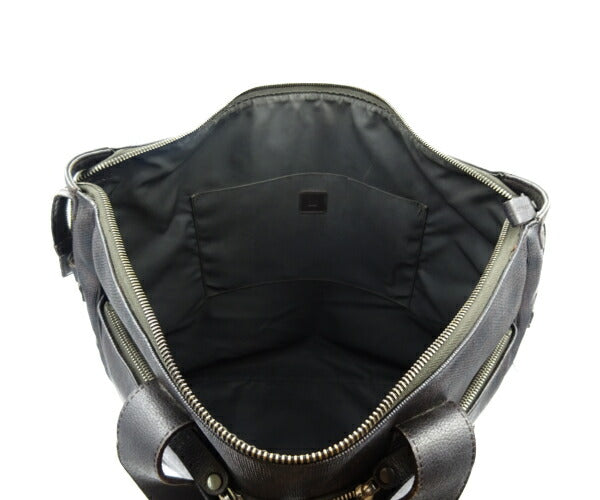 Dunhill ディーエイト キャンバス トートバッグ 中古 ダンヒル ダークブラウン PVC レザー メンズ ビジネス A4 通勤