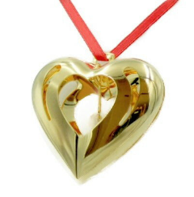 GEORG JENSEN ハート クリスマス オーナメント 中古 ジョージジェンセン HOLIDAY ブランド インテリア リボン 金色