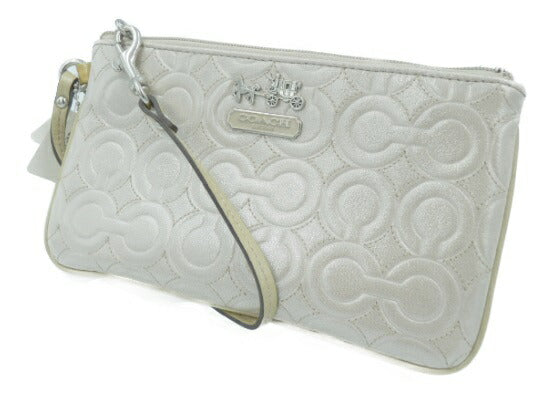 未使用品 COACH オプティックシグネチャー ファスナーポーチ 中古 コーチ 44334 小さめ おしゃれ ブランド かわいい 小物入れ