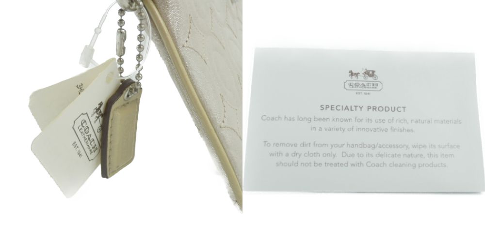 未使用品 COACH オプティックシグネチャー ファスナーポーチ 中古 コーチ 44334 小さめ おしゃれ ブランド かわいい 小物入れ
