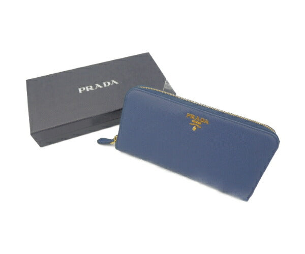 PRADA サフィアーノ レザー ラウンドファスナー 長財布 中古 プラダ 1ML506 本革 サイフ ブランド おしゃれ レディース