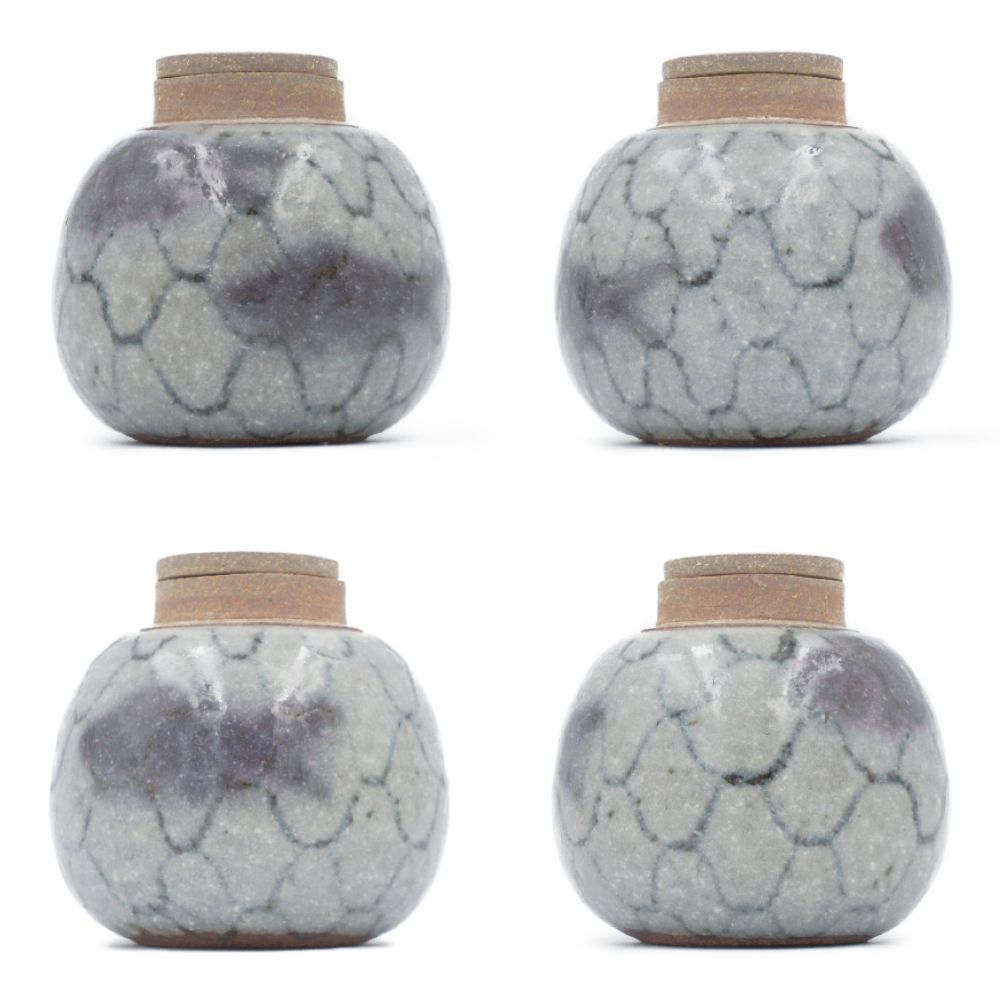銹絵 魚網支 陶器 茶入 中古 さびえ 鉄絵 てつえ 陶磁器 その他 箱(ケース)付