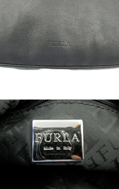 FURLA レザー ショルダー バッグ 中古 フルラ 本革 鞄 ブランド おしゃれ 肩掛け 大きめ レディース 黒