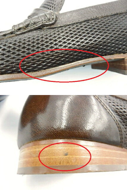 FRANCO DI MARCO フランコディマルコ レザー ローファー 約26cm 中古 ブラウン 茶 42 メンズ カジュアル シューズ 靴