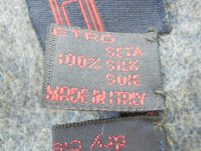 ETRO シルク 100% カシミヤ 100% ペイズリー柄 マフラー 中古 エトロ 絹 ストール ブランド おしゃれ 幾何学 レディース