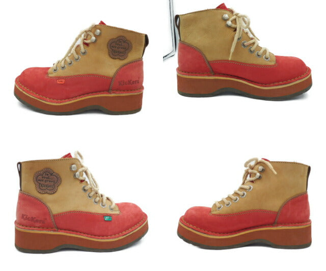 Kickers スエード レザー ハイカット スニーカー 23.0cm 中古 キッカーズ 靴 シューズ ブランド おしゃれ レディース ブーツ