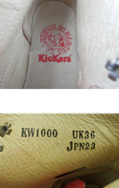 Kickers スエード レザー ハイカット スニーカー 23.0cm 中古 キッカーズ 靴 シューズ ブランド おしゃれ レディース ブーツ