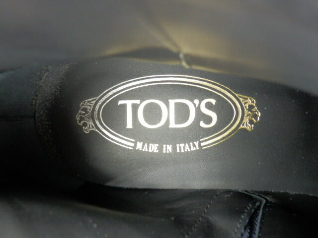 TODS サイドジップ レザー ショート ブーツ 約23.5cm 中古 トッズ 本革 靴 シューズ ブランド おしゃれ ラバー カジュアル