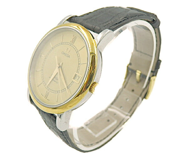 OMEGA オメガ デビル (コンビ) オートマチック 腕時計 中古 77041101 自動巻き ゴールド ブラック メンズ 18K レザー