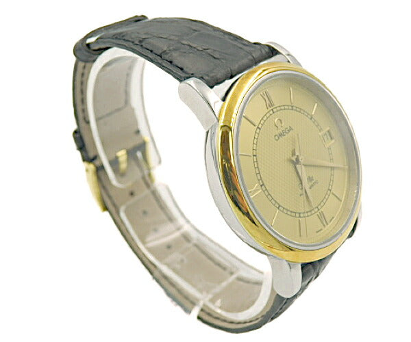 OMEGA オメガ デビル (コンビ) オートマチック 腕時計 中古 77041101 自動巻き ゴールド ブラック メンズ 18K レザー