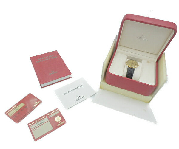 OMEGA オメガ デビル (コンビ) オートマチック 腕時計 中古 77041101 自動巻き ゴールド ブラック メンズ 18K レザー