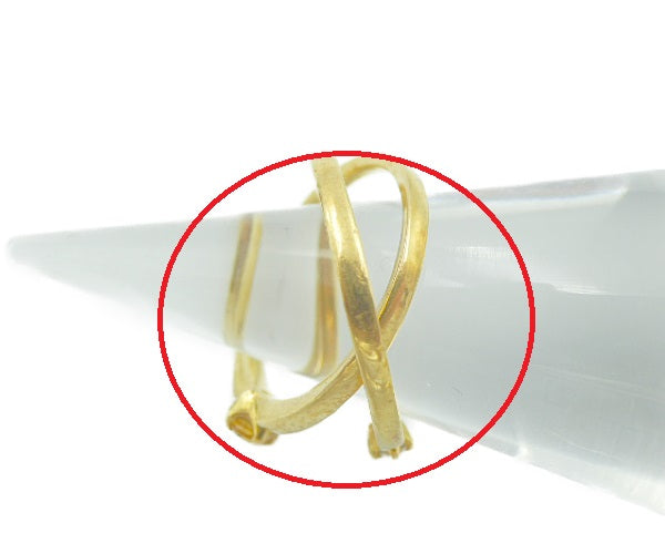4℃ ヨンドシー K18 白石 茶石 Wリング 10号 中古 アクセサリー ジュエリー 指輪 ゴールド 18金 ブランド