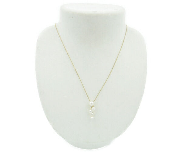 K18 ダイヤ 0.06ct パール ネックレス 中古 アクセサリー ジュエリー レディース 18金 ゴールド
